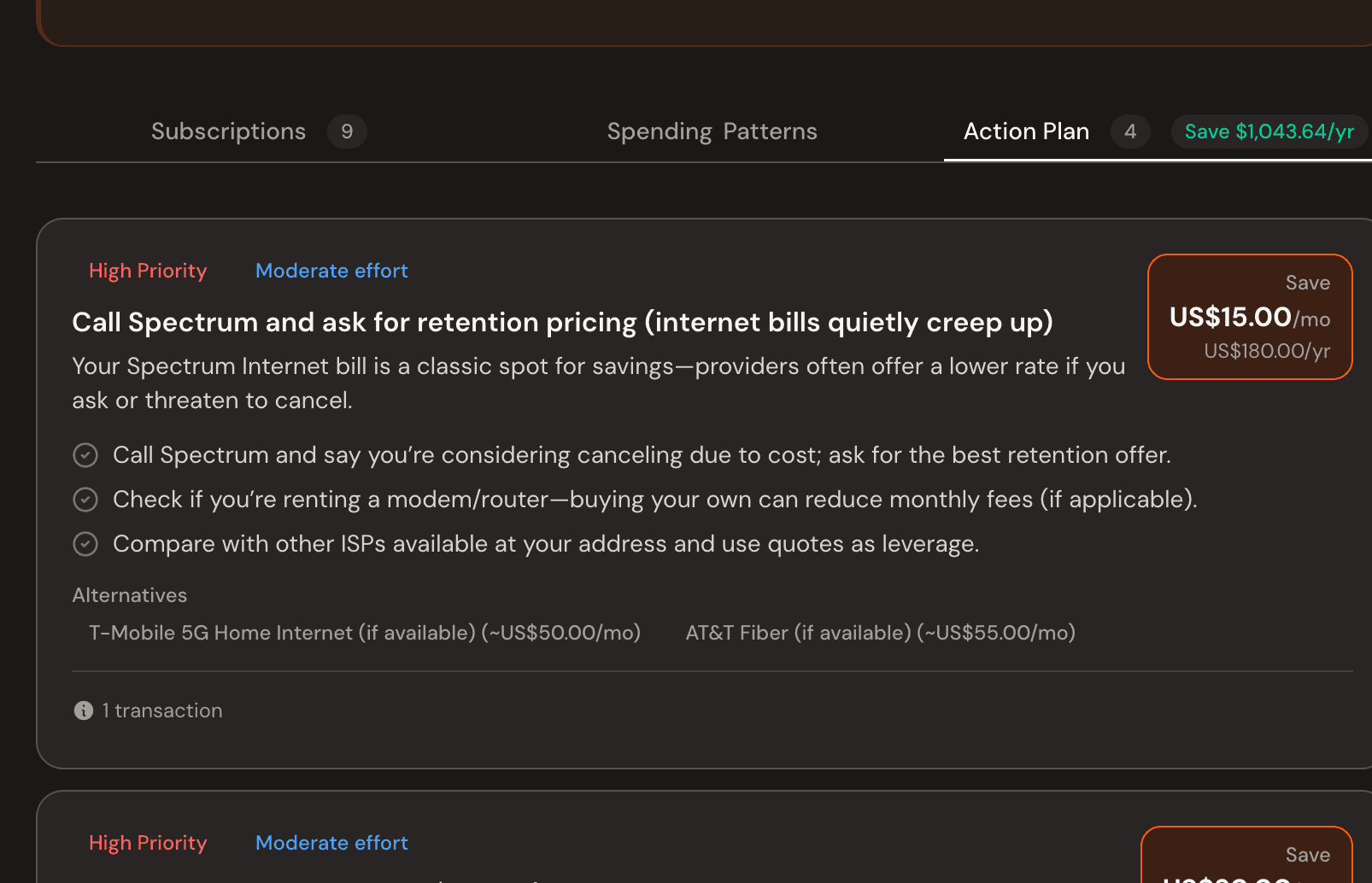 Action plan with prioritized recommendations