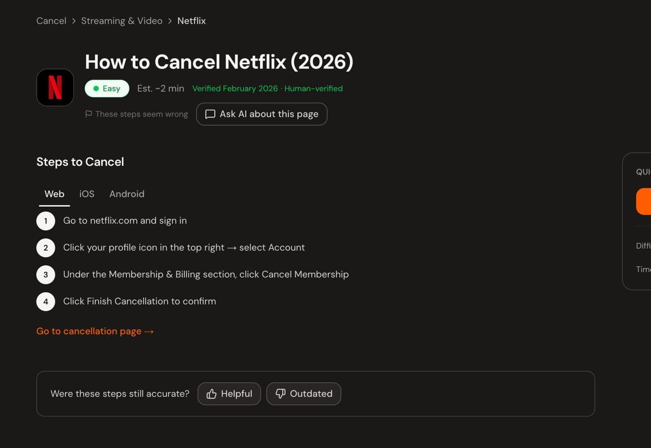 Step-by-Step Cancel Guides